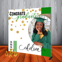 Graduation - Prom School Colors Photo Backdrop Personalized - Step & Repeat - Printed & Shipped!
