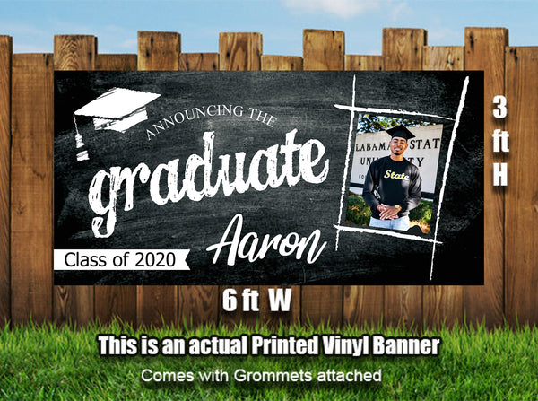 Personalized Graduation Photo Banner Heavyweight Vinyl - Designed, Printed & Shipped!