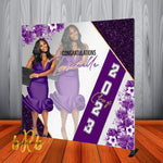 High School or University Photo Graduation Backdrop Purple Personalized - Printed & Shipped!