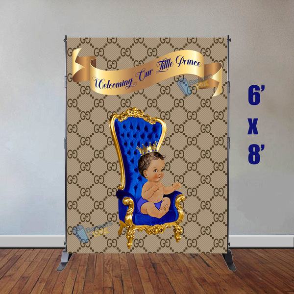 Royal Baby Boy Gucci Baby Backdrop Africa American Personalized Printed & Shipped!