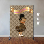 Royal Baby Girl Gucci Baby Backdrop Africa American Personalized Printed & Shipped!