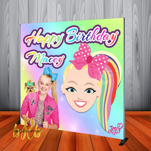 JoJo Siwa Backdrop for Birthday Party or any event. Designed, Printed & Shipped!