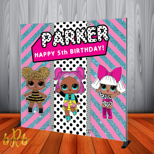 LOL Surprise Birthday Backdrop Personalized Step & Repeat - Designed, Printed & Shipped!
