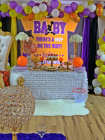 Lakers theme Baby Shower Backdrop Personalized Step & Repeat - Designed, Printed & Shipped!