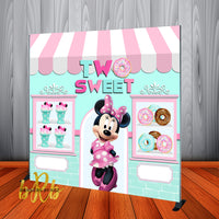 Minnie Mouse Two Sweet Birthday Backdrop Personalized Step & Repeat - Designed, Printed & Shipped!