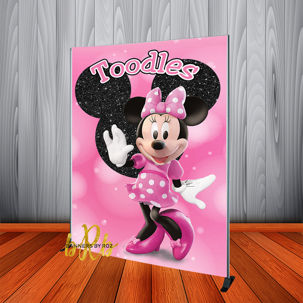 Minnie Mouse Toodles Birthday Backdrop Personalized  - Designed, Printed & Shipped!