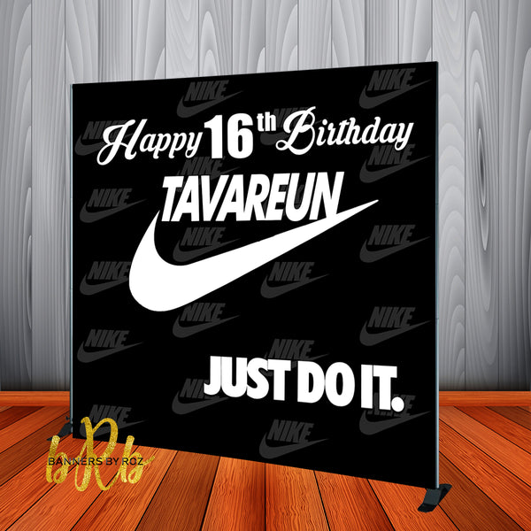 Nike Birthday Backdrop Personalized Step & Repeat - Designed, Printed & Shipped!