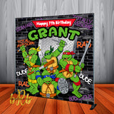 Ninja Turtles Birthday Backdrop Personalized Step & Repeat - Designed, Printed & Shipped!