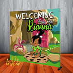 Pebbles African American - Flintstones Party Backdrop Personalized Printed & Shipped!