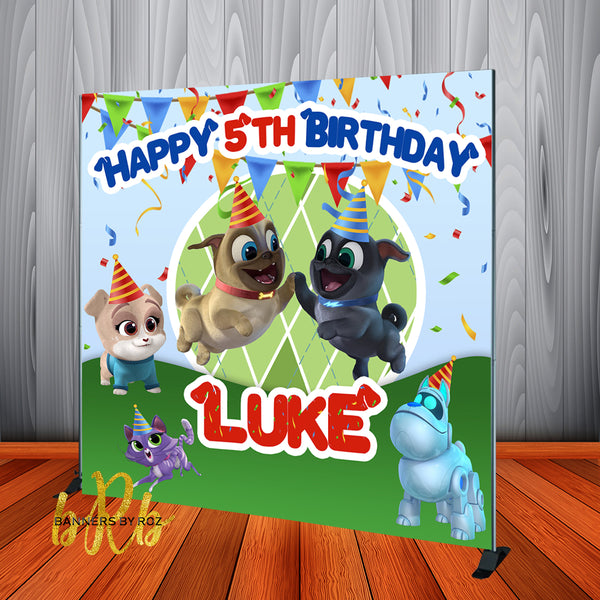 Puppy Dog Pals Party Birthday Backdrop Personalized Step & Repeat - Designed, Printed & Shipped!