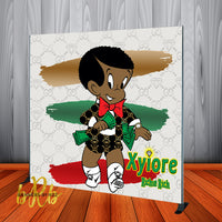 Richie Rich African American Backdrop Personalized Step & Repeat - Designed, Printed & Shipped!