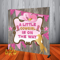 Cowboy Western Pink Rodeo theme Backdrop Personalized - Designed, Printed & Shipped!
