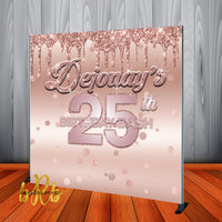 Rose Gold Bling Backdrop for Birthdays - Sweet 16 Birthday, Prom - Personalized, Printed & Shipped!