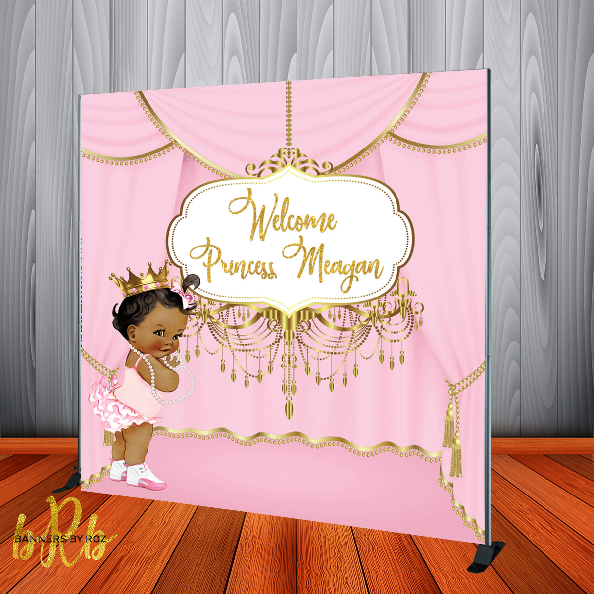 Royal Princess Baby Shower Backdrop Personalized Step & Repeat - Desig ...