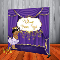 Royal Purple Princess Baby Shower Backdrop Personalized Step & Repeat - Designed, Printed & Shipped!