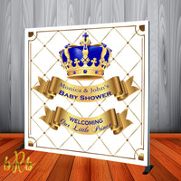 Royal Prince Baby Shower Backdrop Personalized Step & Repeat - Designed, Printed & Shipped!