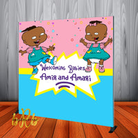 Rugrats Phil and Lil Backdrop Personalized - Designed, Printed & Shipped!
