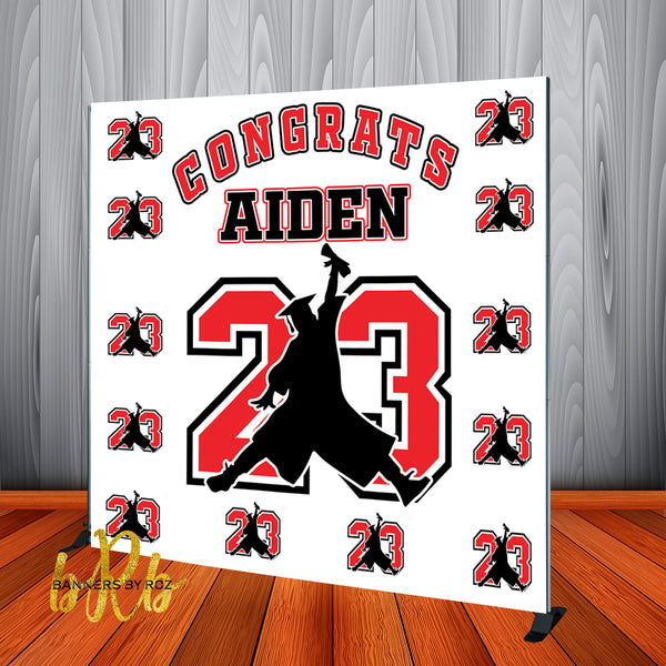 2023 Graduation Step and Repeat Backdrop Personalized - Designed, Printed & Shipped!
