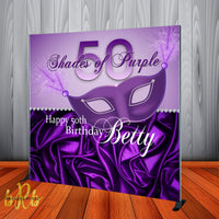 Purple Masquerade Party or Mardi Gras Backdrop - Step & Repeat - Designed, Printed & Shipped!