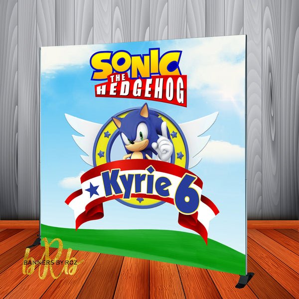 Sonic the Hedge hog Birthday Backdrop Personalized - Designed, Printed & Shipped!