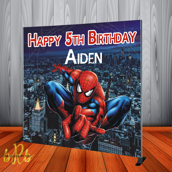 Spiderman Birthday Party Backdrop Personalized Step & Repeat - Designed, Printed & Shipped!