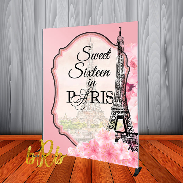 Paris theme Sweet 16 Birthday or Prom Backdrop - Quinceañera - Designed, Printed & Shipped!