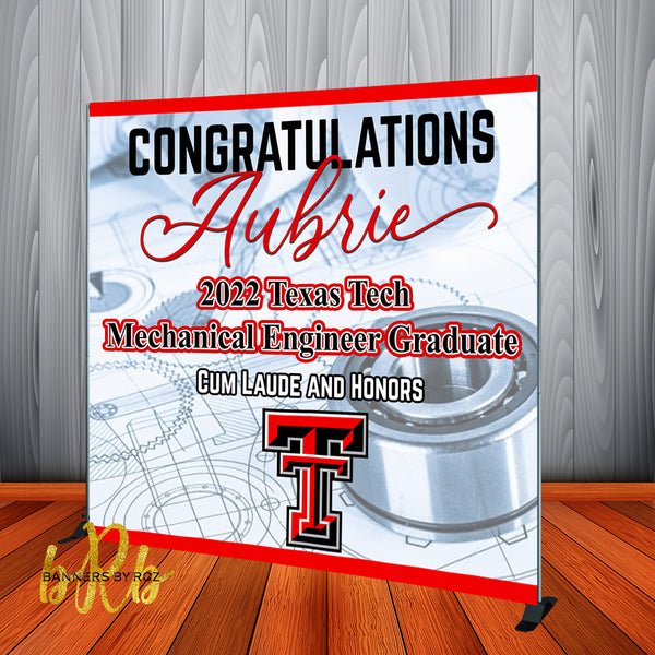 Texas Tech University Graduation Backdrop - Personalized - Step & Repeat - Designed, Printed & Shipped!