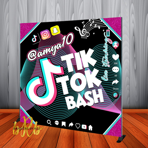 Tik Tok Backdrop Personalized Step & Repeat - Designed, Printed & Shipped!