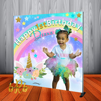 Unicorn Princess Birthday Backdrop Personalized Step & Repeat - Designed, Printed & Shipped!