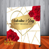 Valentine's Day Event Roses & Gold Backdrop- Step & Repeat - Designed, Printed & Shipped!