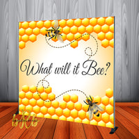 What Will it Bee -  Gender Reveal Backdrop Personalized Step & Repeat - Designed, Printed & Shipped!