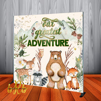 Woodlands Animals Backdrop for Baby Shower, Woodlands nursery Backdrop-Printed & Shipped!