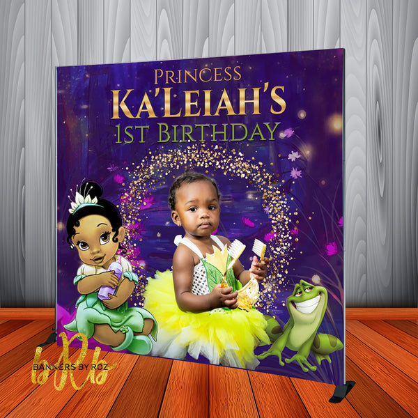 Princess Baby Tiana Photo Backdrop Personalized - Designed, Printed & Shipped!