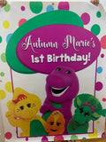 Barney Birthday Party  Backdrop Personalized Step & Repeat - Designed, Printed & Shipped!