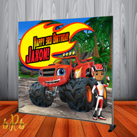 Blaze and the Monster Machines Backdrop Personalized Step & Repeat - Designed, Printed & Shipped!