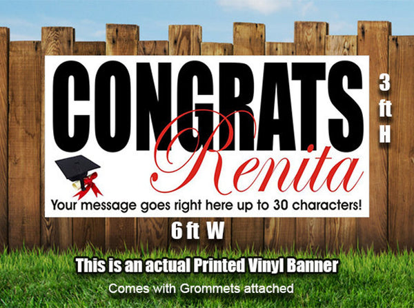Personalized Graduation Banner Heavyweight Vinyl - Designed, Printed & Shipped!