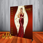 Prom Photo Backdrop - Curves Red Personalized - Step & Repeat - Designed, Printed & Shipped!