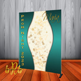 Prom Photo Backdrop - Curves Green Personalized - Step & Repeat - Designed, Printed & Shipped!