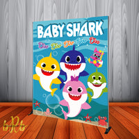 Baby Shark Party Backdrop Personalized Step & Repeat - Designed, Printed & Shipped!