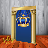 Royal Blue Crown Backdrop for Red Carpet Event Personalized, Printed & Shipped!