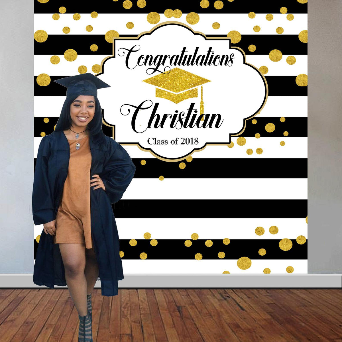 Graduation Backdrop - Personalized - Step & Repeat - Designed, Printed ...
