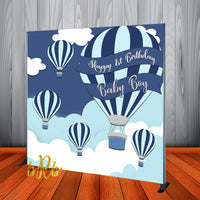 Hot Air Balloons Backdrop Personalized Step & Repeat - Designed, Printed & Shipped!