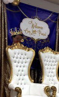 Royal Prince Baby Shower Backdrop Personalized Step & Repeat - Designed, Printed & Shipped!