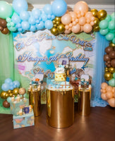 Welcome to the World travel theme Backdrop for Baby Shower -Printed & Shipped!