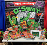 Ninja Turtles Birthday Backdrop Personalized Step & Repeat - Designed, Printed & Shipped!