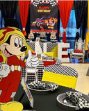 Mouse Roadster Racers Birthday Backdrop Personalized - Designed, Printed & Shipped!
