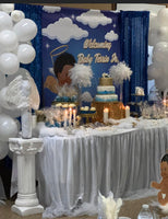 Heaven Sent Baby Shower - Boy Backdrop Personalized Step & Repeat - Designed, Printed & Shipped!