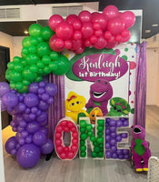 Barney Birthday Party  Backdrop Personalized Step & Repeat - Designed, Printed & Shipped!