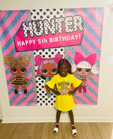 LOL Surprise Birthday Backdrop Personalized Step & Repeat - Designed, Printed & Shipped!