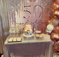 Rose Gold and Silver Bling Backdrop for Birthdays, Sweet 16, Prom - Personalized, Printed & Shipped!